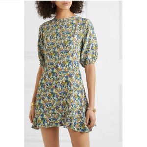 NWT Faithfull The Brand Jeanette Mini Dress in Vionette Print, Size 4